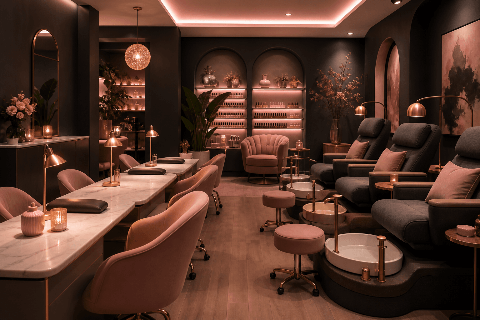 Pink Petals salon interior